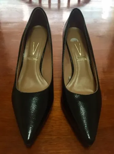 Scarpin Vizzano Salto Fino Pespontos Verniz Preto - "Usei Uma Vez" 39