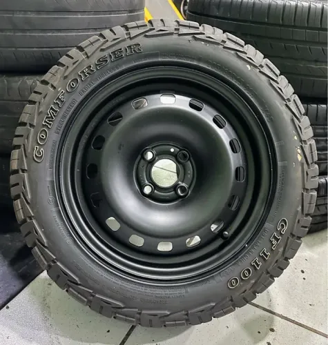 Jg roda ferro Vw Saveiro Aro 15 4x100 + Pneu 205/60R15 Roadcruza