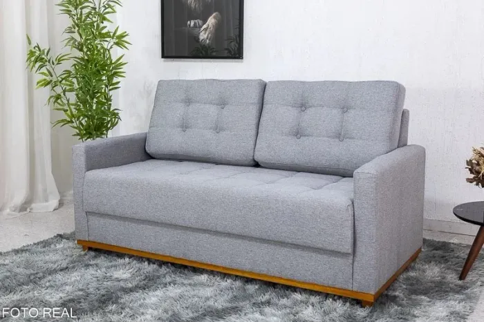 Sofá 3 lugares Living 1.70m Linho Cinza- Entrega Rápida