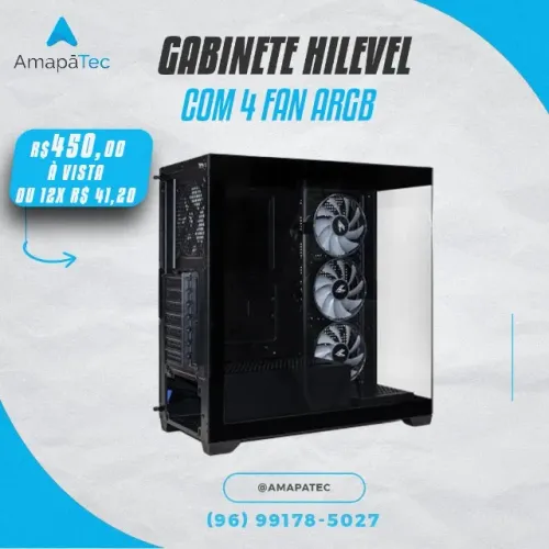 Gabinete Aquário Hilevel Com 4 Fans Argb Lateral em Acríclico- LV510