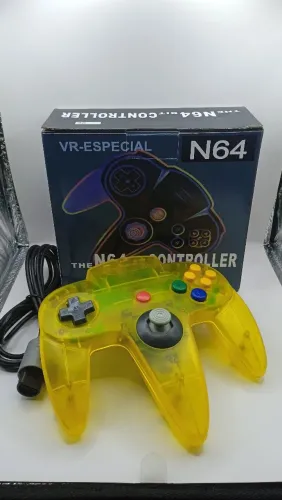 Controle Nintendo 64 Transparente amarelo- Novo