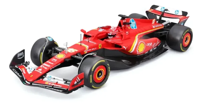 Miniatura Fórmula 1 Ferrari Sf-24 Shell Racing Burago 1:41 Control Remoto Cor Vermelho