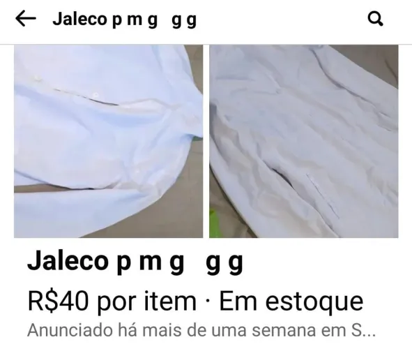 Jaleco unisex e sapato branco 37 e 42