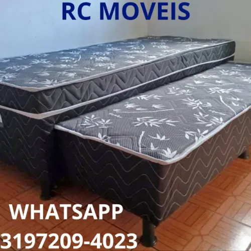 Cama Solteiro Bibox com Auxiliar e Colchão D33 - Alta Qualidade