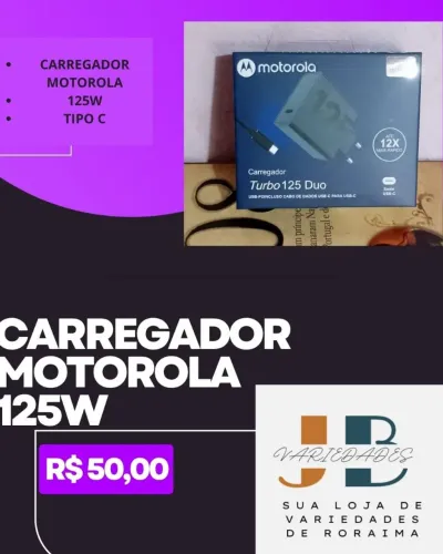 Carregador Motorola Turbo 125W Tipo C
