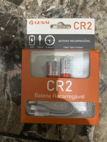 Kit 2 Pilhas Cr2 Recarregável 750mwh Genai Tipo C 3.7v 5v Ad