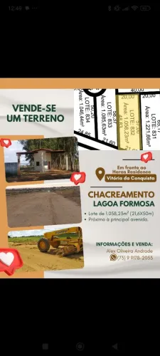 Oportunidade! Seu terreno para Chácara, a poucos Km da Zona Urbana de Vitória da Conquista