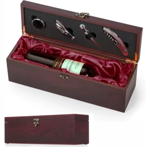 Kit Vinho 4 Peças Madeirado Personalizado