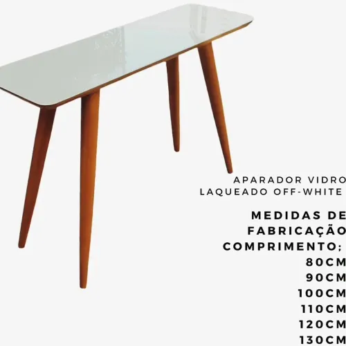 Aparador Vidro Laqueado Off-White