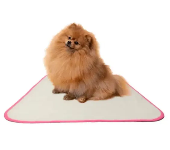 tapete higiênico lavável cães, Treinar cachorro, não vaza xixi impermeável, Rosa