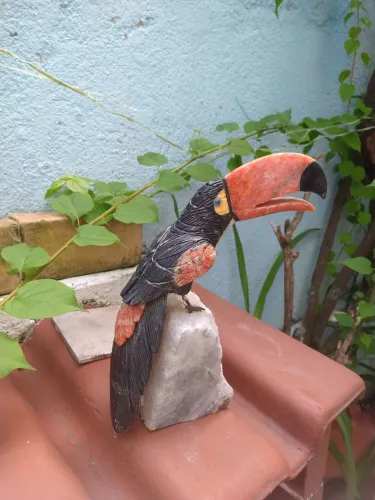 Escultura de Tucano em Pedra