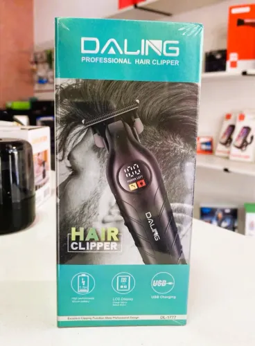 Máquina Acabamento Profissional Daling Dl 1777 Hair Clipper Cor Preto