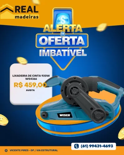 Lixadeira de Cinta 920W WESCO - WS4366