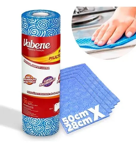 Pano Multiuso Perfex 25X28CM Azul C/50 Un em Rolo. R$ 16,80