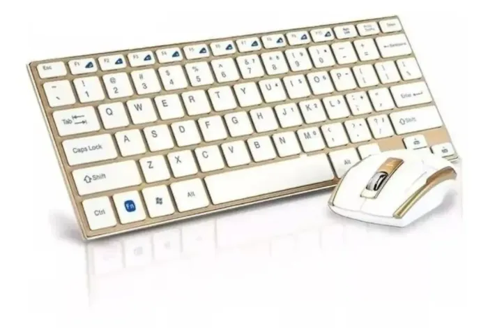 Teclado metálico mouse sem fio 2.4 wireless AJ028 PREMIUM