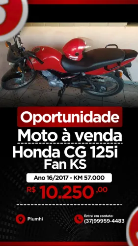 Honda CG 125i Fan KS - Vermelha - Excelente estado!