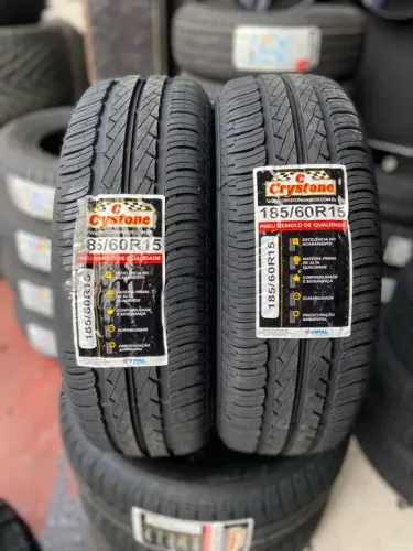 Kit 02 pneus 185/60r15 Remold CRYSTONE borracha vipal