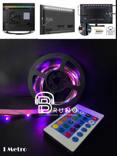 Fita de LED RGB 1 Metro com Controle Remoto