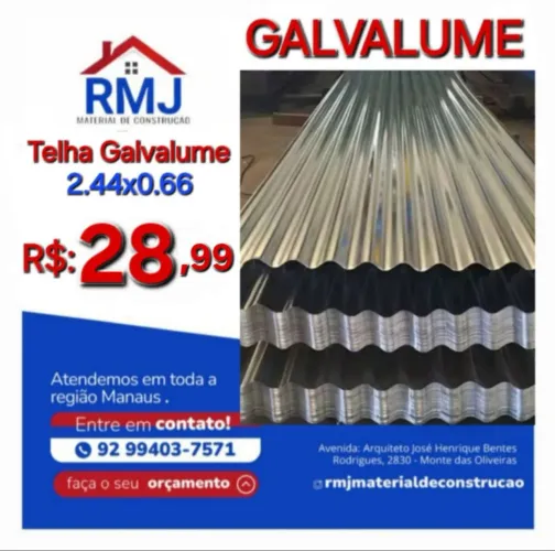 Telha Galvalume ( 2.44 x 0.66 ) Ñ ENFERRUJA