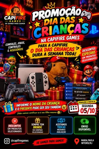 Promoção Dia das Crianças - Games, Consoles e Acessórios