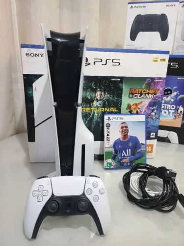 PS5 Slim 1TB mídia física semi-novo na caixa