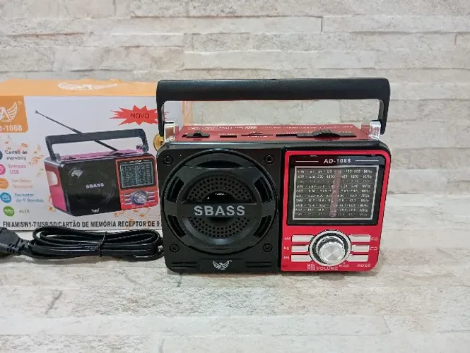 Rádio Retrô Bluetooth Portátil Mp3 Cartão Sd Pen Drive Am Fm