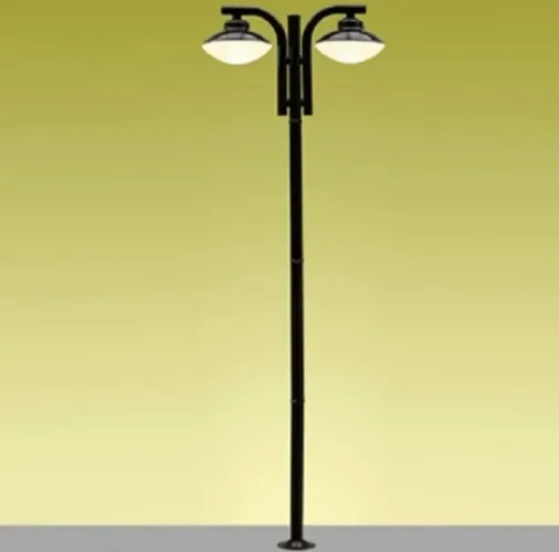 Poste de Jardim Ideal Iluminação P27/2 Vidro Preto