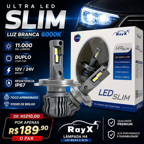 Lâmpada led H4 11000 mil lumens Super Branca
