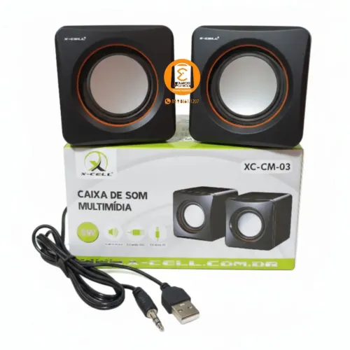 Caixa de Som 5W Multimidia com fio para PC, Notebook etc XC-CM-03 USB/P2