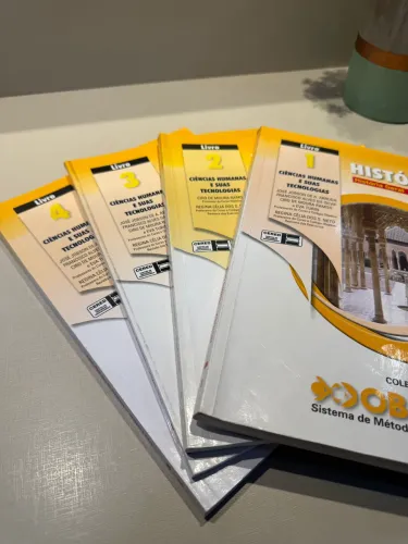 Coleção história objetivo 4 livros completo teoria e exercícios cursinho vestibular 