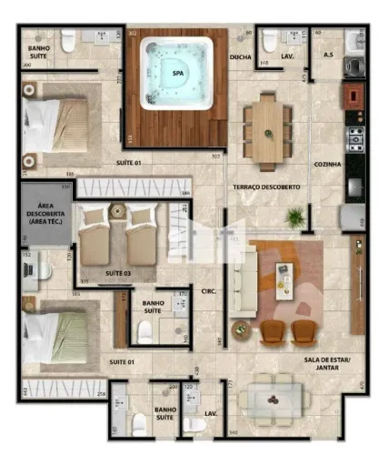Apartamento Garden com 3 dormitórios à venda, 127 m² por R$ 1.476.900 - Praia de Itaparica