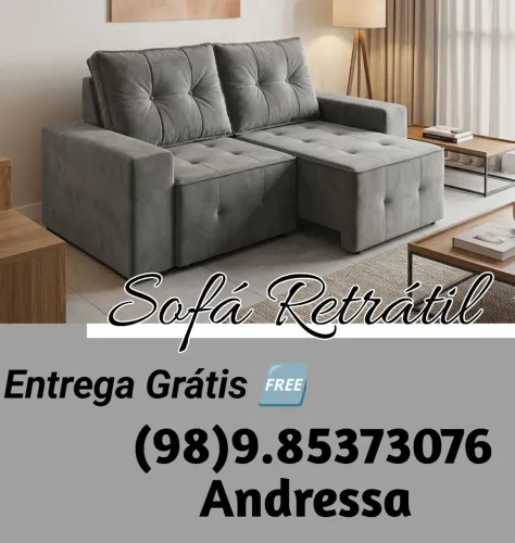 Sofá Retrátil cinza 1.70 prefeito para apartamento ou ambiente reduzido entrega grátis