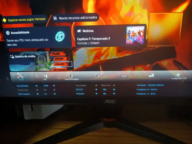 Monitor sniper aoc 6 messes de uso 75 hz 24 polegadas dela infinita 1 MS de resposta.
