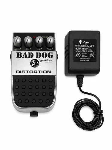 Pedal De Distorção Washburn Bad Dog Distortion + Fonte Original 110v