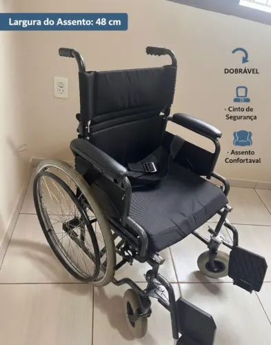 Cadeira de Rodas Dobrável (Assento 48cm) - Ótimo estado