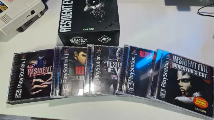 Box Resident Evil PS1 prensados e completos (RE1, RE2, RE3, RE Survivor e RE 1.5)