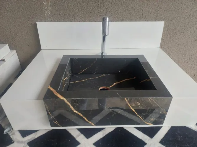 Lavatório esculpido porcelanato 70x45 (Pronta entrega)