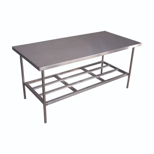 Mesa inox 430 de 1.90x90cm com grade 