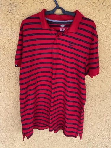 camisa polo nike listrada vermelha g original