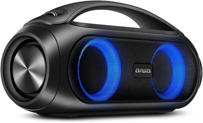 Caixa de Som Boombox AIWA BBS-02A 50W<br><br>Bluetooth 8H IPX5 RGB USB