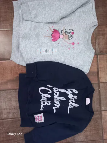 Moletom Cinza e Moletom Azul para Meninas de 4 anos