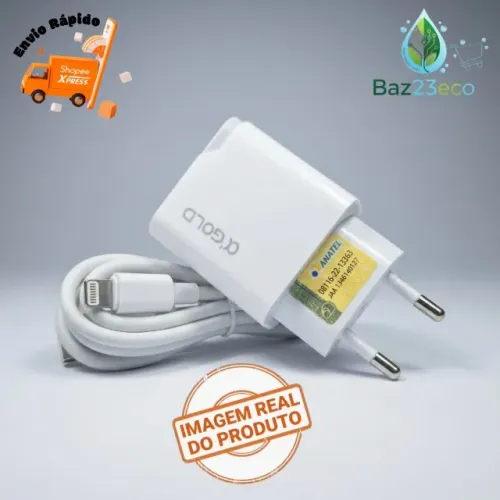 Carregador 15W 3.1A Com Cabo USB / Lightning iPhone 2 Entrada