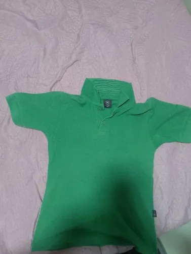 Camisa polo Hering Kids verde usada tamanho 8 