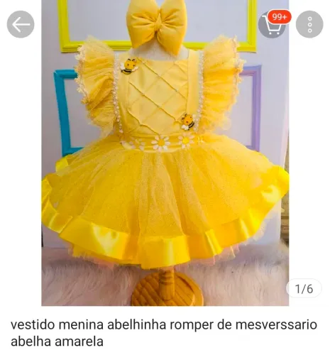 Vestido abelhinha de 1 à 2 anos
