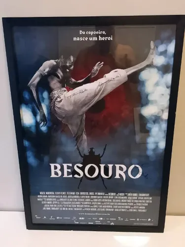 Pôster de Cinema Emoldurado Filme Besouro (2009) Autografado Elenco