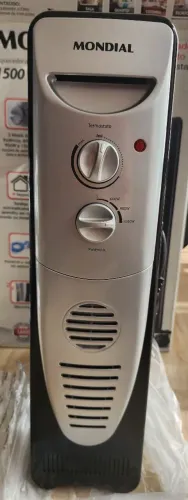 Aquecedor a óleo Mondial 1500W 110v preto/prata caixa original pouquíssimo usado