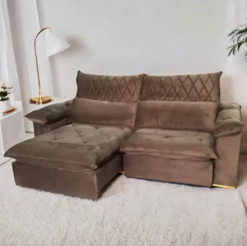 Sofá Arezzo Lux 2,5 m Marrom
