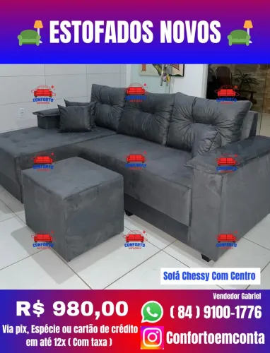 Sofá De Canto Chessy Com Centro : R$ 980,00