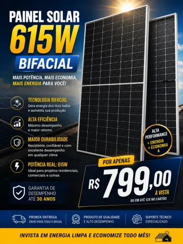 Painel solar 615w