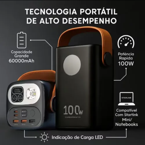 Powerbank Mini Starlink 100W - 60.000mAh Notebook